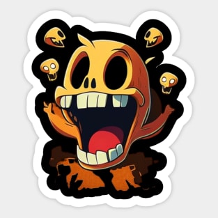 Happy yellow skull Sticker